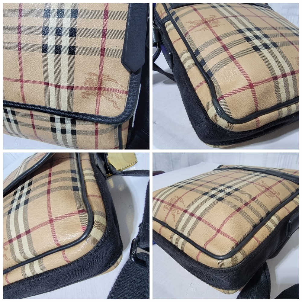 Authentic Burberry Beige/Black Messenger Crossbody Shoulder Bag - Picture 14 of 16